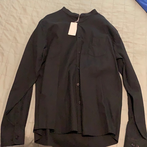Zeroya - Collarless Black button-Down XXL - Picture 1 of 2